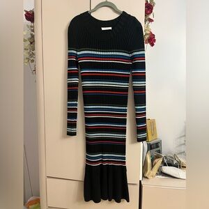 Parker Multicolor Striped Long Sleeve Dress